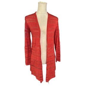 41 Hawthorn Womens Open-Front Red Long Cardigan Jacket S NWT Lightweight